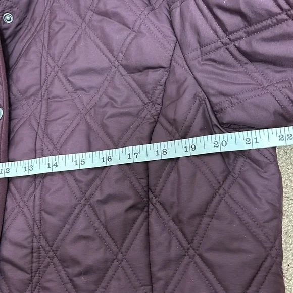 Eddie Bauer Quilted Jacket Coat Full Zip Insulated Pockets size large burgundy - Picture 10 of 15